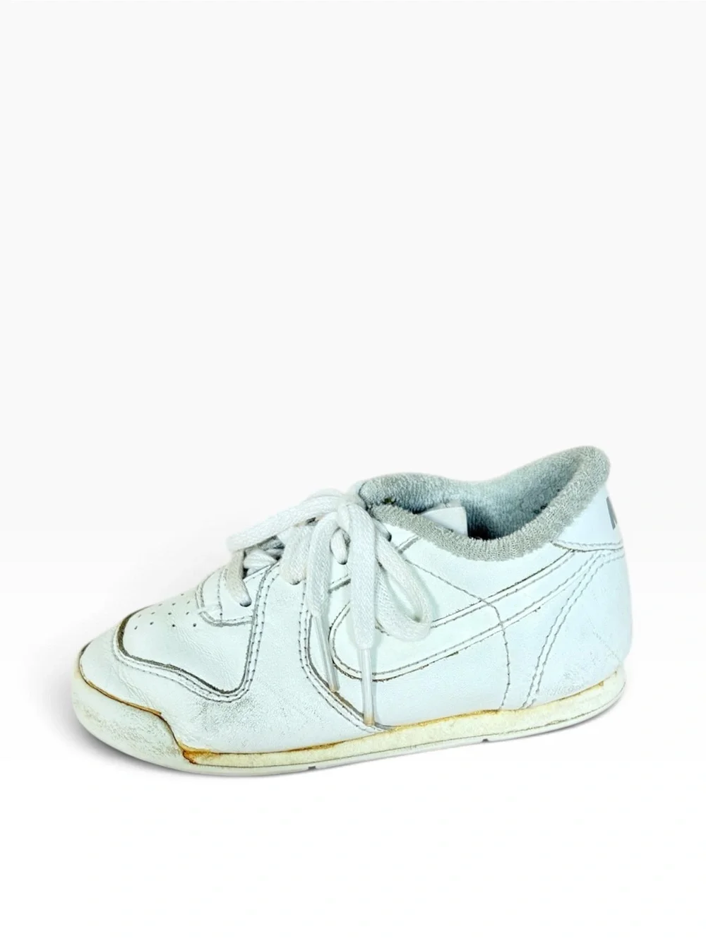 Nike White Leather Scoots Sneakers Vintage 1982 Boy Girl Toddler Size 7.5